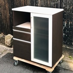 ニトリ カウンター レンジ台 ダークブラウン