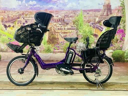 3374電動自転車☯️ブリジストンアンジェリーノ２０インチ 紫