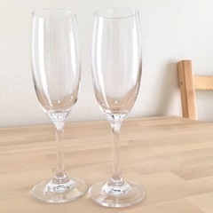 シャンパングラス ペアセット スパークリングワイン 透明ガラス