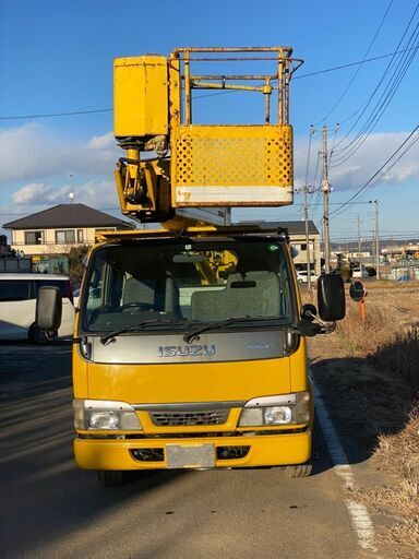 【G-0017】いすゞ　エルフ　高所作業車　12ｍ　ＳＳ12Ａ　走行距離72207ｋｍ　初年度登録Ｈ14　車検付き　茨城県 G-0017】いすゞ エルフ 高所作業車 12m SS12A 走行距離72207km