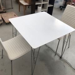 2人掛け用テーブルセット　白 75×75×70