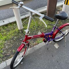 折りたたみ自転車　20インチ　ツーカラー　レッドパープル　【リサ...