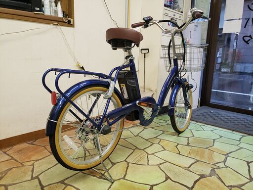 電動アシスト自転車 DA203 20インチ 内装３段変速ギア 折りたたみ コバルトブルー 新古