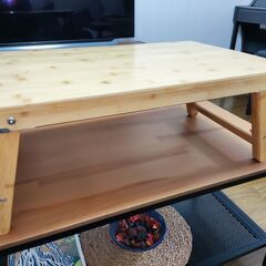 竹製 ベッドテーブル ローテーブル 40 x 60 x 36 c...