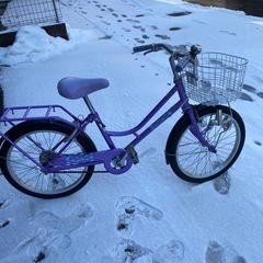 子供自転車　女の子　インチ　ラベンダー色