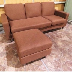 ⑤1095番✨新品未使用品✨不二貿易✨3人掛けソファセット✨ダークブラウン✨モダンスタイル✨