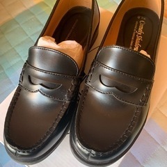 黒靴　ローファー24.0cm　美品