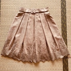【無料】スウェード風キャメル　スカート