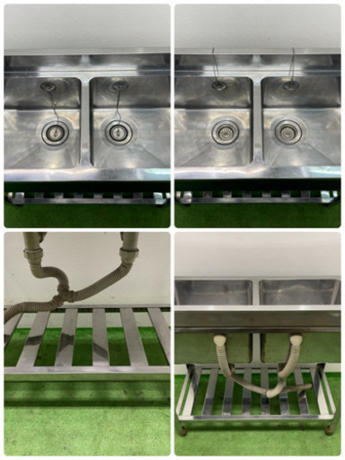 業務用 ステンレス 2槽シンク流し台 店舗 飲食店 厨房