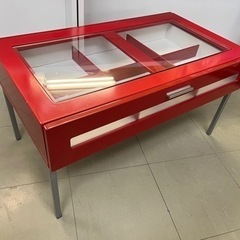 アンジェ　コレクションテーブル　赤　レッド　ローテーブル　…