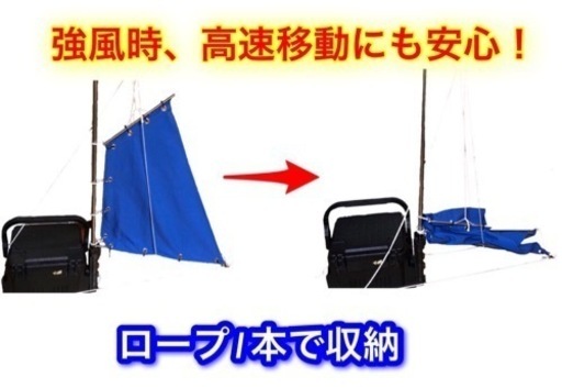 カヤック用スパンカー／一式セット　釣り用カヤック、モンベルカヤックなどに カヤック用スパンカー／一式セット 釣り用カヤック、モンベル