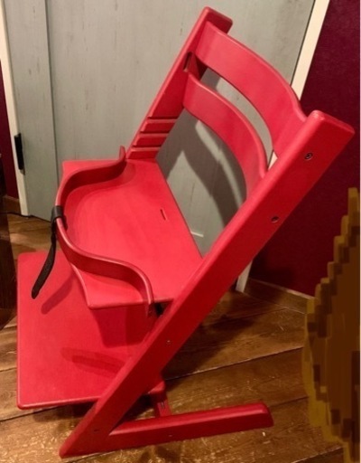 値下げ！STOKKE トリップトラップ　赤　ベビーガード付き