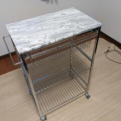 キャスター付き マーブルトップトローリー L（幅60cm）

 ワゴン 大理石 御影石 