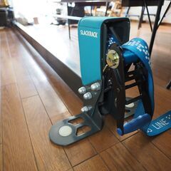 自宅用スラックラインのラック。本格仕様の３メートルサイズ。体幹トレーニングに。