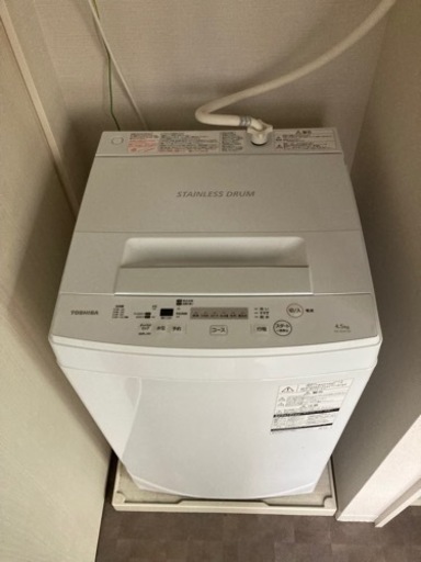 ※市内であればご自宅まで配送可　東芝製洗濯機4.5kg AW-45M7 2019年購入　美品
