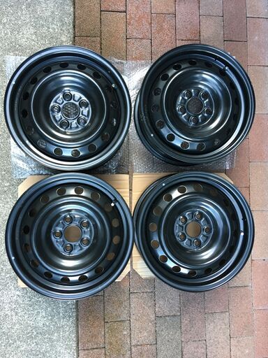 車両未装着スチールホイール４本 15インチ6J PCD100 5穴 インセット45