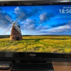 TOSHIBA テレビ　DVDプレーヤー　テレビ台　セット