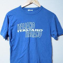 【無料】ITALIANO　Tシャツ　S～Mサイズ　青　レア　レト...