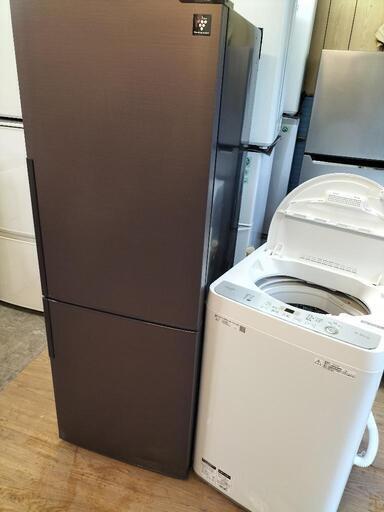 生活応援家電セット！！No３３　シャープ　SJ-PD27A-T　2ドア冷凍冷蔵庫 271L ノンフロン冷凍冷蔵庫 　2015年製・シャープ ES-GE5C 全自動洗濯機  5.5Kg 2018年製 2点セット！！