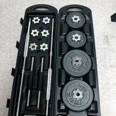 50kg ダンベルセット 3WAY 専用ケース付き 値下】ダンベル・バーベル50KGセット 、バーベルスタンド