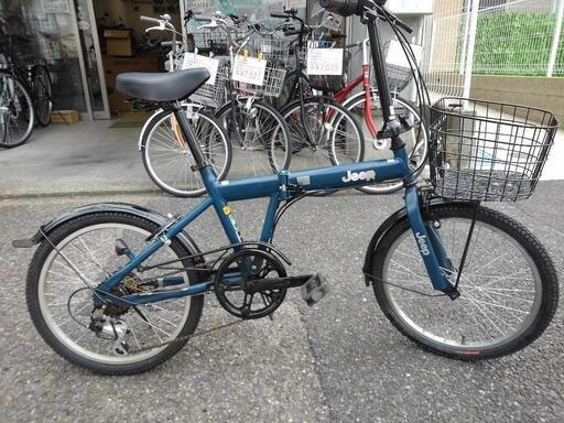 中古自転車１８８３　前後タイヤ新品！折り畳み　JEEP　２０インチ　６段ギヤ　ライトは付属していません