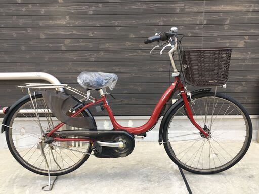 地域限定送料無料　バッテリー新品　ヤマハ　パス　ナチュラ　新基準　子供乗せ　赤　アシスタ　ビビ　神戸市　電動自転車