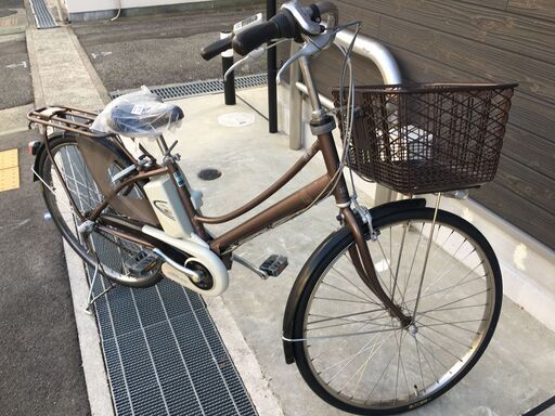 地域限定送料無料　パナソニック　アンサンブル　12AH　子供乗せ　新基準　茶　ナチュラ　アシスタ　神戸市　電動自転車