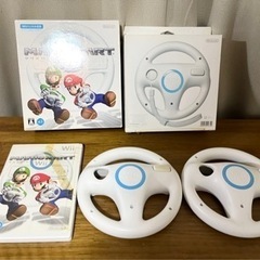 【引き渡し者決定済】Wii マリオカート　ソフトとハンドルコント...