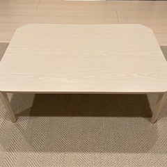 【ネット決済】折りたたみローテーブル　ホワイト