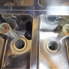 (607-0)業務用 ステンレス 2槽シンク W600D450H800BG90 二槽 中古品 流し台 厨房機器 飲食店 店舗