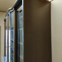 引取り決定しました!!   アンティーク食器棚 本棚  キッチン収納 ガラス 引き戸 可動式