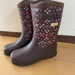 【中古】ヒラミチナカノ　レインブーツ　22.0