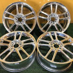 No.704　17インチ　メッキホイール　17×7JJ　オフセット＋50　5穴　PCD100/114.3　4本セット