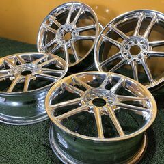 No.704　17インチ　メッキホイール　17×7JJ　オフセット＋50　5穴　PCD100/114.3　4本セット