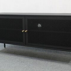 フランフラン アルバ TVボード マットブラック スチール パンチング 