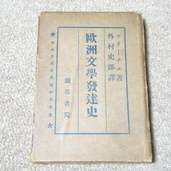 古書　欧州文学発達史　フリーチェ著　鉄塔書院　昭和５年