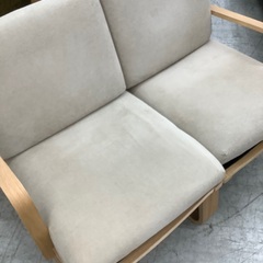 家具ならトレファク吉川店！！ 無印良品 2人掛けソファー グレー シミ有 布