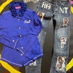 RONI シャツとジーンズセット　女の子100〜120