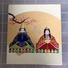 無料　和紙切り絵　お雛様