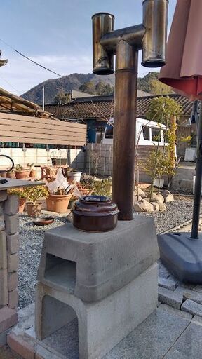 【薪ストーブ】ジモティーで揃えたもので作ってみました。