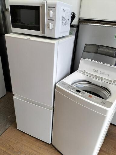 新生活応援家電セット！！No３９ アクア　AQR-E13J（W）2ドア冷蔵庫　126L　2020年製・アクア AQR-BK50F 全自動洗濯機 5.0K 2018年製・・山善　YRB-177（WH）電子レンジ　2019年製 3点セット！！