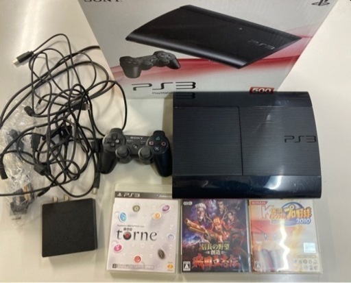 PS3本体500GB + ソフト2本 + トルネ すぐゲーム始められます!
