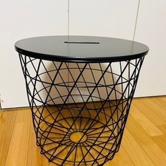 IKEA イケア テーブル収納 カゴ ブラック