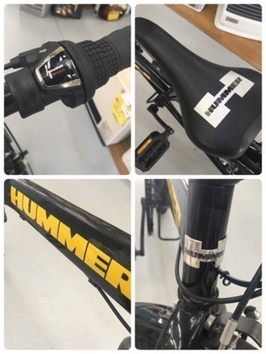 S174折りたたみ自転車HUMMERハマー7段黒20インチ