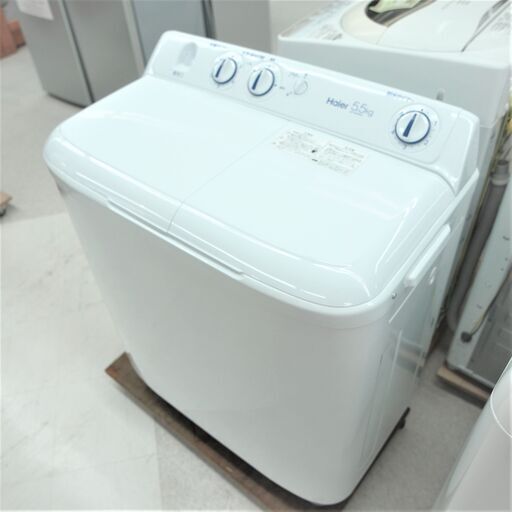 未使用　ハイアール　5.5k　二槽式洗濯機　JW-KMW55A（W)