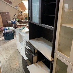JF3603 ニトリ 食器棚 ダークブラウン