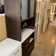 JF3603 ニトリ 食器棚 ダークブラウン