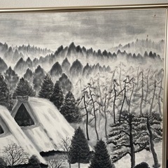 墨絵　「里の雪」 − 三重県