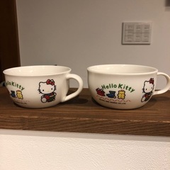 【USED】HELLO KITTY ハローキティ　スープカップ　2個
