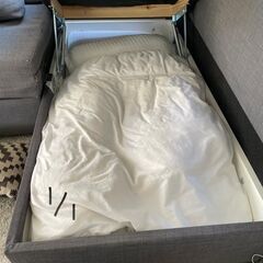 ☆[2A_2]IKEAソファーベッド、枕、掛け布団 一式_引渡し予定者決定(Y)